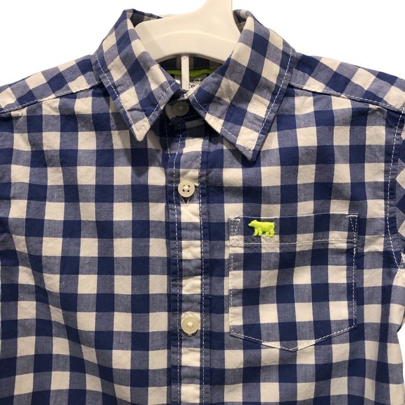 Carter's Boy Toddler Plaid Button Down Shirt Blue White Size 4T - Picture 5 of 11